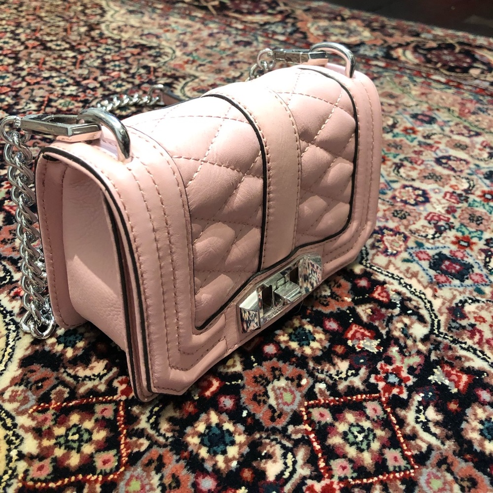Rebecca Minkoff Quilted Clutch Crossbody Pink Mini - Picture 3 of 7